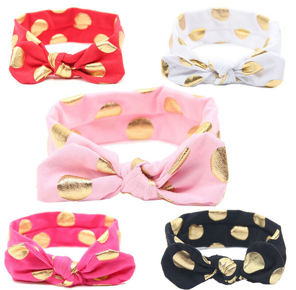 children dot gilding pure color Rabbit ears spring headbands fashion 12 color for choose headbands kids hair Accessories