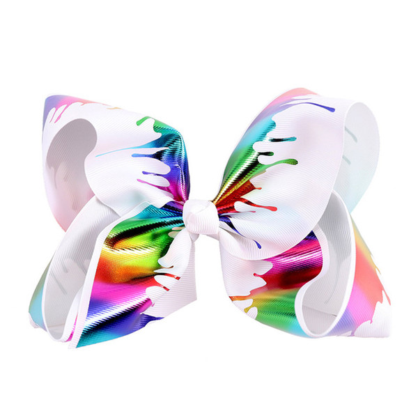 7inch Graffiti Ribbon Jojo Bow Hair Clips For Girls Princess Handmade Hair Bows Hairgrips Kids Hair Accessories 10pcs