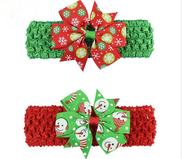 Christmas Baby Childrens Headbands Cute Xmas Hairbands Knotted Bow Hair Clips Barrettes Fashion Colorful Santa Headdress Wearing Hair Band