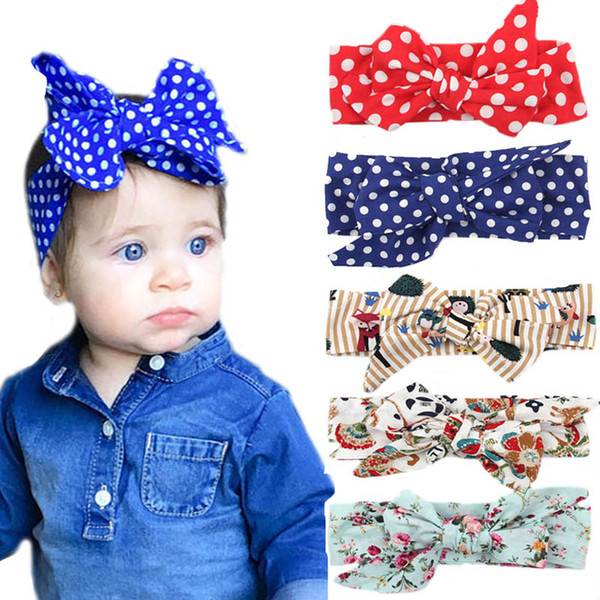 5 pcs/lot Baby Girls DIY Bowknot Headbands Turban Children Infant Kids Fashion Cute Soft Headwraps Hair bands Best Gifts