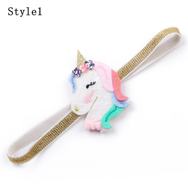 2018 New Unicorn Cartoon Party Decoration Hair Accessories Headband Girl Unicorn Horn Flaky Clouds Hairband Hairpins Set for Kid