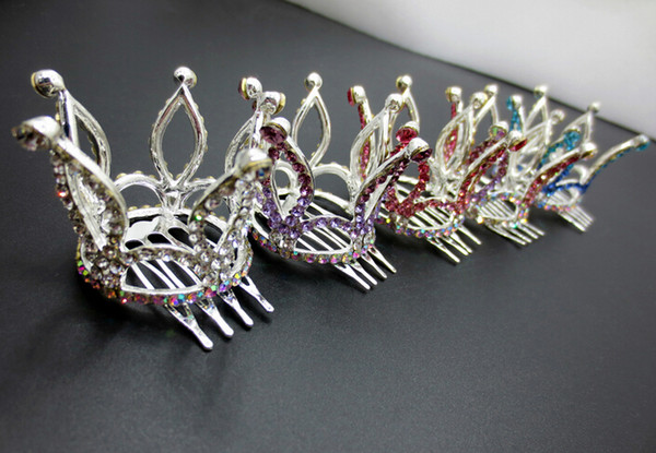 Fine hair Jewelry new children's hair ornaments fashion diamond crown hair comb combs hairpin manufacturers source wholesale