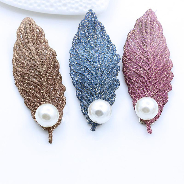 Hairpin Korean Hair Accessories Simulated Pearl Leaf Hair Clip Wedding Tiara Hairpins Hair Stick Hair jewelry