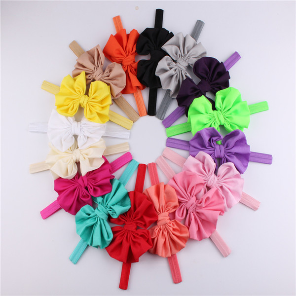 baby chiffon headbands for girls fashion hair bows kids boutique hair accessories children elastic hair bands big bowknot headwear wholesale