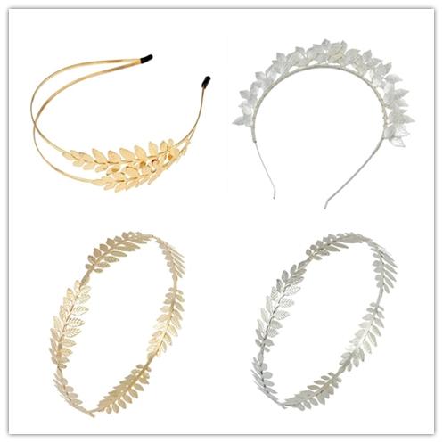 3 styles Fashion Golden Double Unilateral Tree Leaf Headband Hairpin Hair Ornaments Baroque Golden Leaves Hairband Fashion Exquisite Body Ar