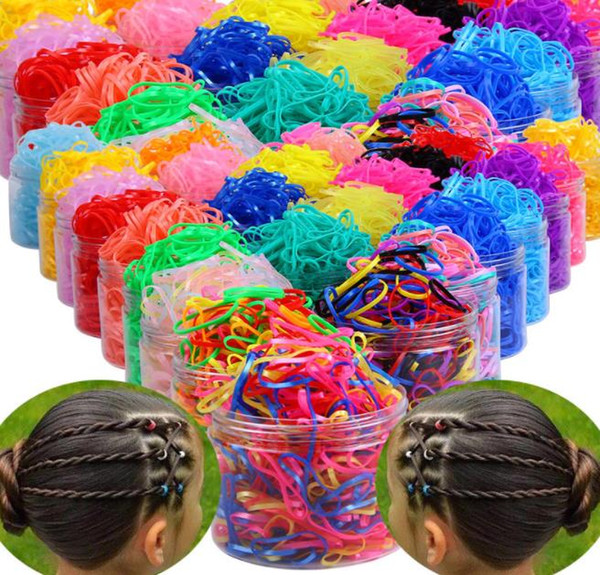 500pcs/box Rubber Hairband Rope Silicone Ponytail Holder Elastic TPU Hair Holder Tie Gum Rings Girls Hair Accessories