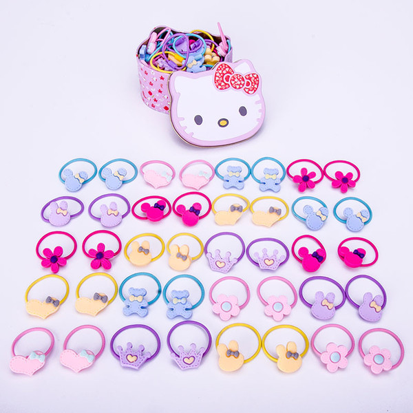 2018 Fashion Cute Rubber Band Kids Hair Accessories Set Hair Accessories for Kids Hair Box Packaging Factory Direct Free Shipping