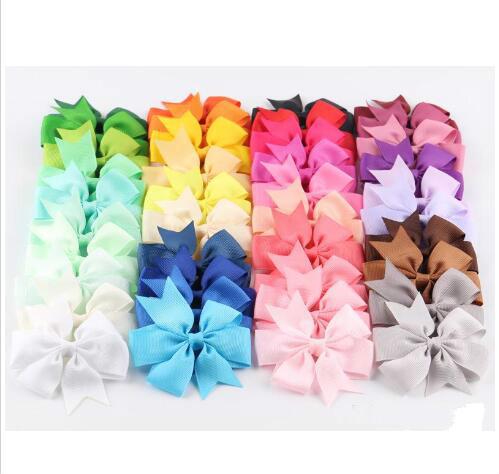 Hot sale children's headdress hairpin rib ribbon bowknot hairpin dovetail baby hair color 40