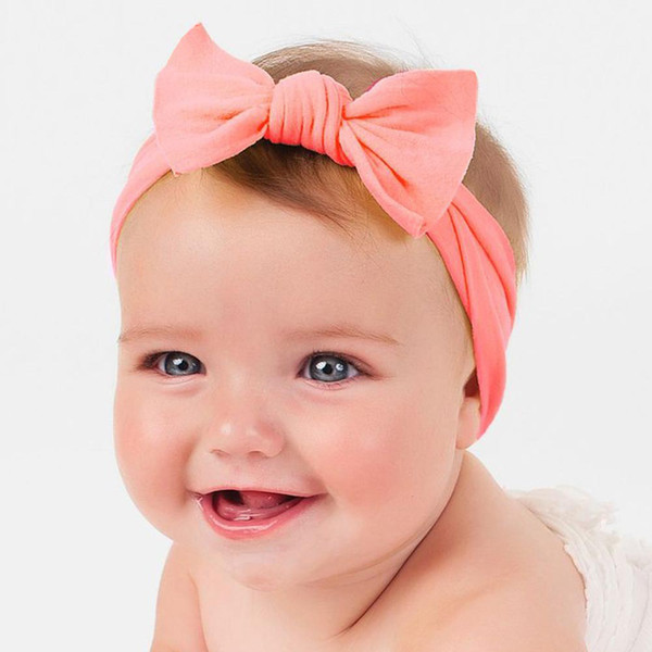 Newborn Baby Girl Lovely Bow Headband Cotton Bowknot Hairband Turban Knot Headwear For Newborn Kids Hair Accessories Gift Solid Candy Colors