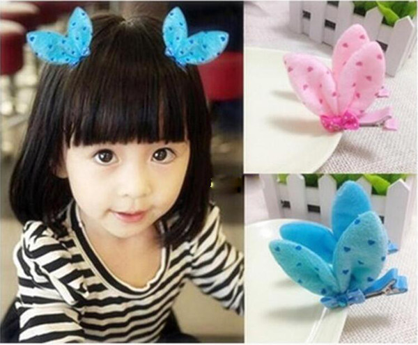 Simple Popular Kids Hair Clip Baby hairpins Children Hair Accessories Rabbit Ears Shape 6 Colors Mix Allowed Free shipping