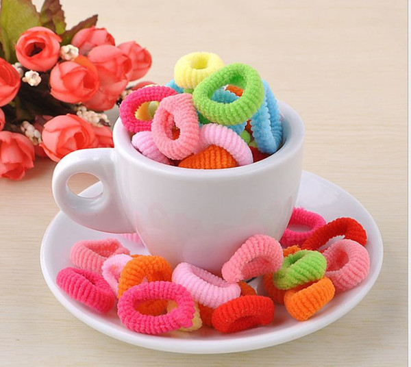 Hot sale 200pcs Mixed Colour Gril Baby Children Mini Ponytail Elastic Rubber Hair Bands Ties Hairband