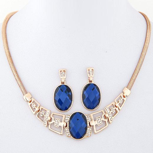 2015 Fashion Gold and Silver Plated Necklace/Earring Jewelry Sets Women Clothes Accessories High Quality