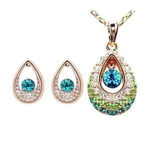 earring and necklace set, american and european style crystal jewelry set,elegant summer jewelery set,concise jewelry set LB84