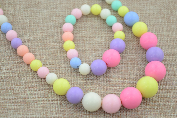 2019 New cartoon Girl candy color necklace bracelet Children kids jewelry childrens jewelry