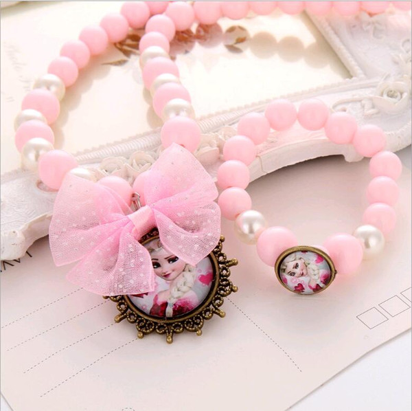 Quality Guarantee Kids Necklace Bracelet set Candy Color Colorful Beads Resin/Plastic Children Jewelry Sets for girls Birthday Gift