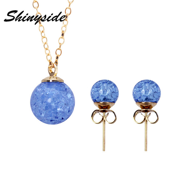 summer new fashion brand jewelry set candy color stud earrings for women statement gift necklaces&pendant