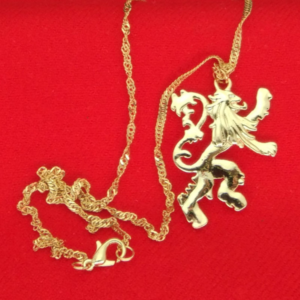 Game of thrones Lannister House Lion Necklace Gold Plated Lion Pendant for Women Men Jewelry Drop Shipping