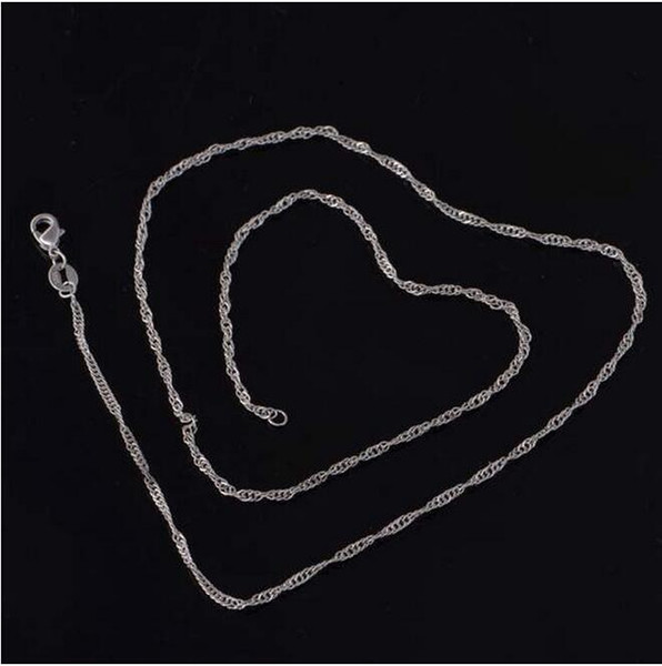 (20 pieces /lot)Promotion 925 Sterling Silver Necklaces Chains water chain Safety without stimulation fade Necklaces Length 18 inch 1.5 mm