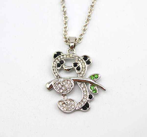 Black Anime Necklaces & Pendants Panda Necklace Women Suspension Colar Chain Collier Pendant Jewellery