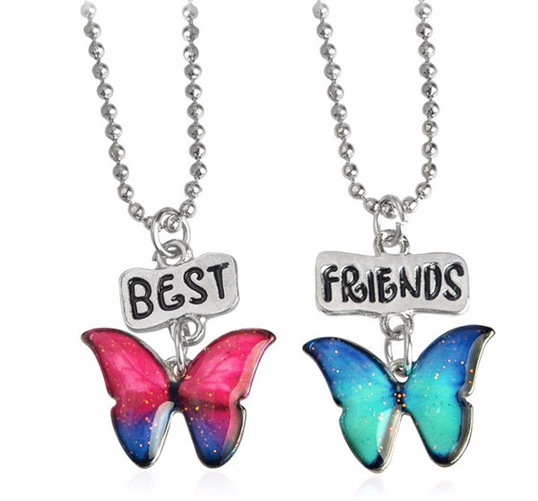 Fashion Kids Children Jewelry Tortoise Butterflies Pendant Necklace Best Friend Set Necklace To Send Sisters Gifts