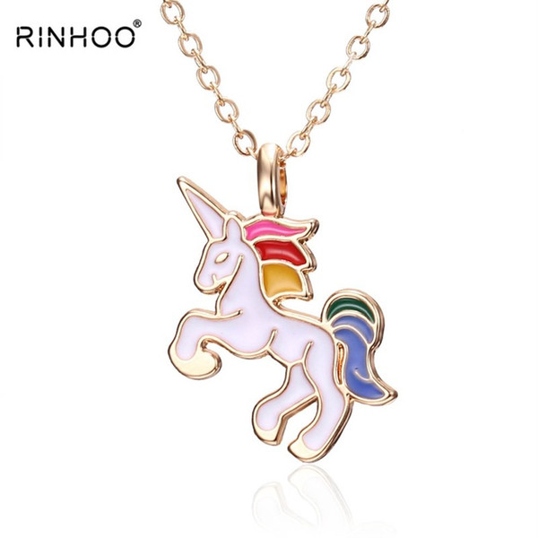 HORSE Necklace For Girls Children Kids Enamel Cartoon Horse jewelry accessories Women Animal Necklace Pendant Unicorn Party