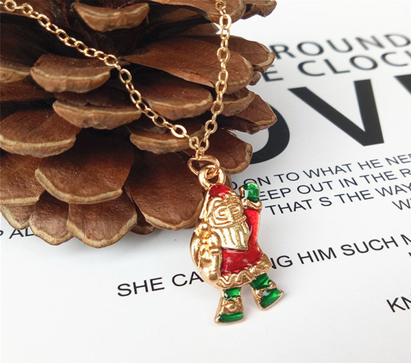 cecmic gold christmas Santa pendant necklace baby children jewelry with wholesale cheap price china factory directly