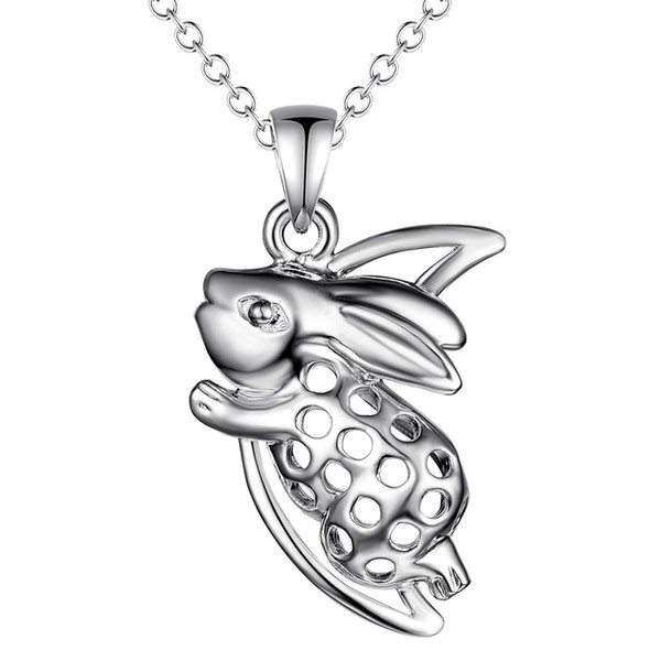 925 silver rabbit pendant necklace zodiac fashion jewelry cute birthday gift top quality free shipping hot