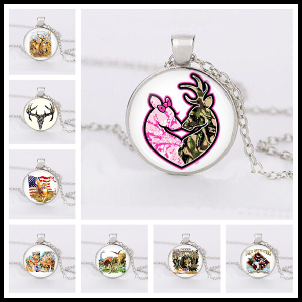 2018 Glass Necklaces,Love Deer, Dinosaur, Dog Silver Cabochon Time Gemstone Necklace Pendant Jewelry for Woman Man Child Baby