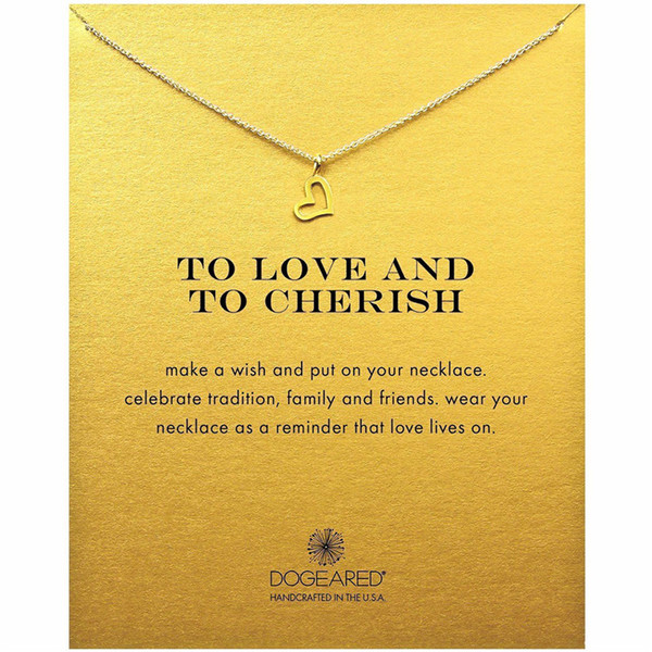 Dogeared Hollow Love Chocker Colar Necklaces Gold Silver With Card Pendant Necklace for Fashion Women Jewelry TO LOVE AND TO CHERISH