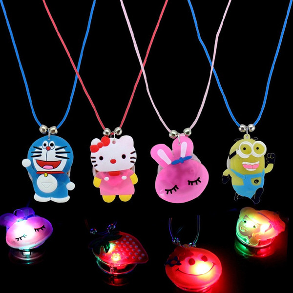 2018 Costume Leds Colorful Cartoon Led Necklace Party Luminous Flashing Pendants Light Up Toys Kids Gifts Supplies