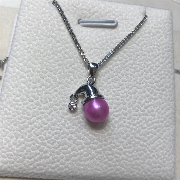 Wholesale Christmas Gift 925 Sterling Silver Pearl Pendant (No Chain) Colored Pearl 7-8mm Women's Children's Party Surprise Free Shipping