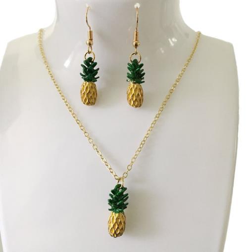 Hot-selling new children's fashion fruit pineapple jewelry pineapple Earrings Necklace free of freight