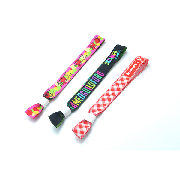 Custom Printed Sublimation Fabric Wristbands Ribbon Fabric Straps Polyester Bracelets Adjustable Party Festival Events Wrist Bands