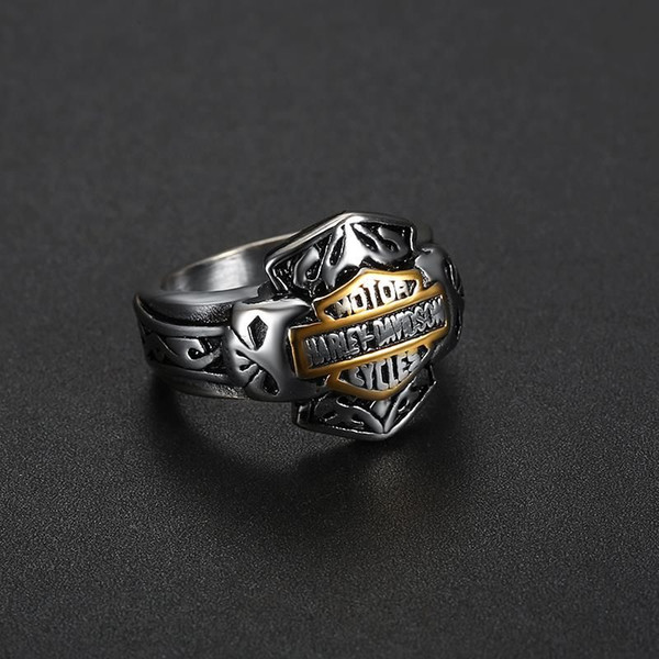 2018 Men's Biker Stainless Steel Skull Ring Gothic Punk Retro Sport Biker Skeleton Jewelry Fashion Steampunk Rings