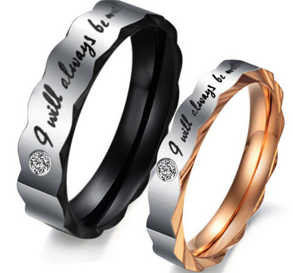 316L Stainless Steel Couple Rings OPK Romantic JEWELRY for Wedding Unique Design His and Her Promise Ring Valentine's Day Gift