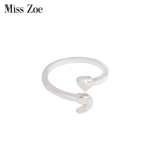 Miss Zoe mijn verhaal is niet over; hart Ring Awareness Sieraden Eenvoudige Zilveren Opening Ring Retail dropship gift Voor Vrouwen Mannen