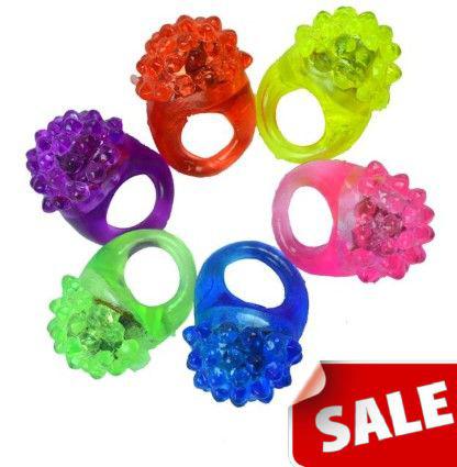 Strawberry Led Light Flash Ring Thermoplastic Elastomer Rubber Rings Mixed Colors Children Adults Christmas gift