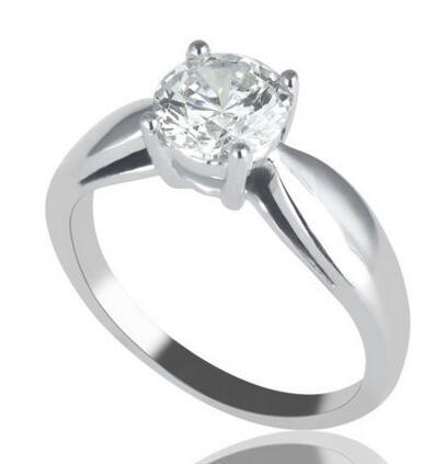 2 Ct Solitaire Round Cut Enhanced Simulation Diamond Engagement Ring F/I1 14K White Gold