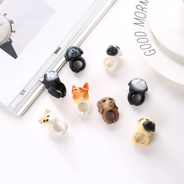 Funny Adjusted Finger Ring Lovely Animal Dog Design Opening Rings Durable Multi Function Toys Factory Direct Sale 1 6ys BB