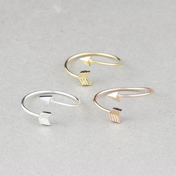 One Direction Arrow Rings For Women Bff Gift Aneis Feminino Minimalist Jewelry Rose Gold Color Bague Adjustable Knuckle Ring Men