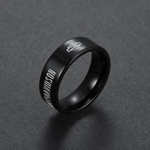 2019 New European and American 316 Stainless Steel Ring, Motorcycle, Male Stainless Steel Ring, Black Harley Locomotive Ring