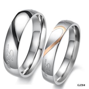 ePacket free shipping > Hot explosion models accessories birthday gift to find the other half of men and women love couple titanium ring N28