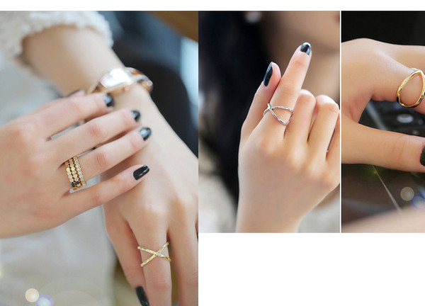 Gold and Silver Ring, Crossing Shape, noble and delicate for women, free shipping and high quality