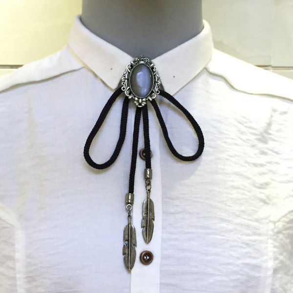 Mantieqingway Bolo Tie Cowboy Style Bolo Tie Men's Neck Tie Shoestring Necktie Men Jewelry Vintage Bolo Necklace Ties for Men