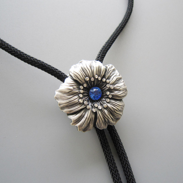 Rhinestones Original Dream Flower Wedding Necklace Bolo Tie BOLOTIE-067 Free Shipping Brand New In Stock