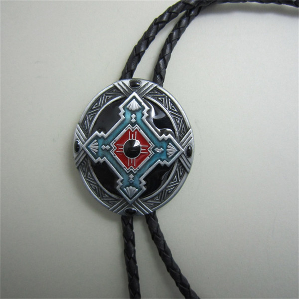 Men Bolo Tie New Classic Vintage Western Southwest Celtic Cross Knot Oval Bolo Tie Wedding Leather Neckl BOLOTIE-WT059 Brand New In Stock