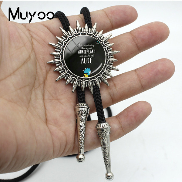 2019 New Arrival Vintage Alice in the Wonderland Bolo Ties For Women Gifts Glass Cabochon Jewelry Adjustable Neck Ties BOLO-0086