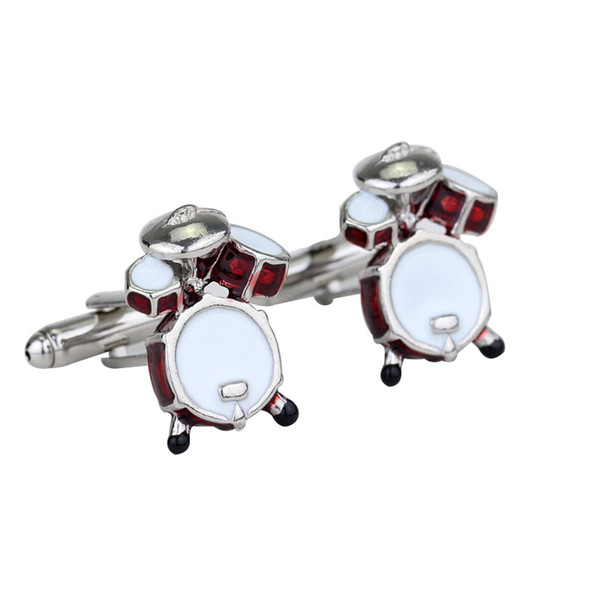 Personality Men Jewelry Music Lover Drum Guitar Cufflinks For Men Shirt Accessory Fashion Metal Music Design Cuff Links