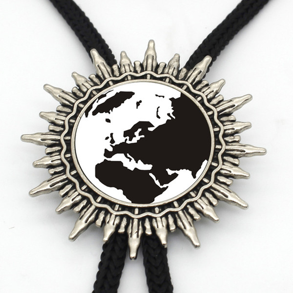 BOLO-0067 New Arrival Globe Bolo Tie Trendy Globe Glass Dome Silver Jewelry Mens Fashion Bolo Ties Neckties Metal Ties