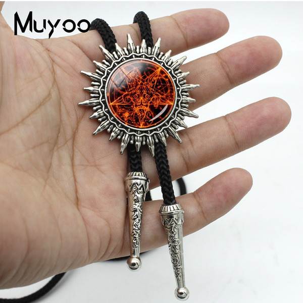 New Fashion Magician pentagram Glass Cabochon Photos Bolo Ties For Gift Handmade Silver Adjustable Neckties Metal Tie BOLO-00122